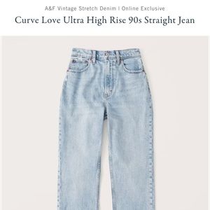 Abercrombie Curve Love Ultra High Rise 90s Straight Jean